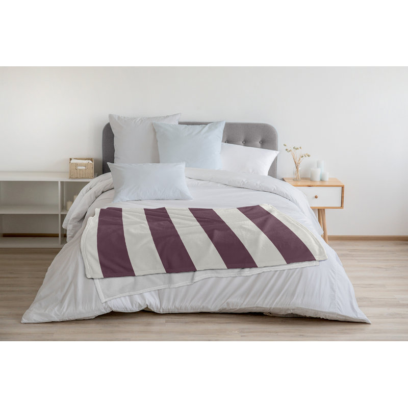 Couverture polaire à rayures graduées, L 50 po x L 60 po, Mauve poussiéreux