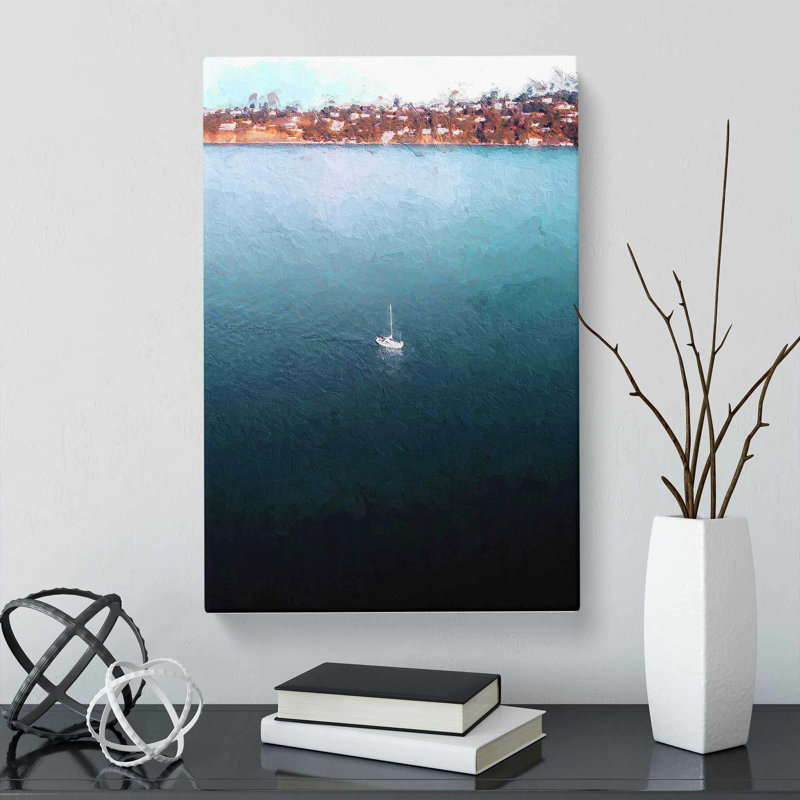 Boat Sailing In Sausalito California - Wrapped Canvas, 60cm H x 40cm W x 3cm D