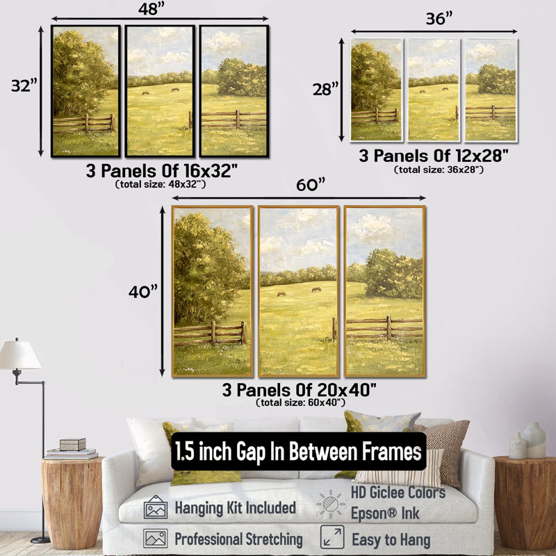 Ensemble de décorations murales Kentucky Bluegrass Country Charm I - Kentucky, H 28 po x l 36 po, Brun