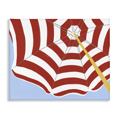 Red & White Umbrella Canvas Wall Art by June Erica Vess