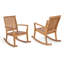 Chaise berçante d'extérieur en bois massif (ensemble de 2)