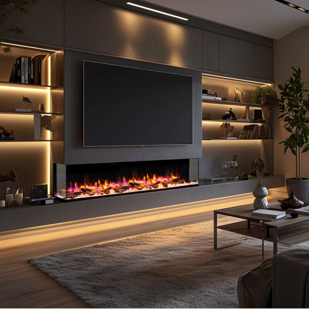 Castleton Fires & Fireplaces Black Electric Fireplace with 6824.28 BTU