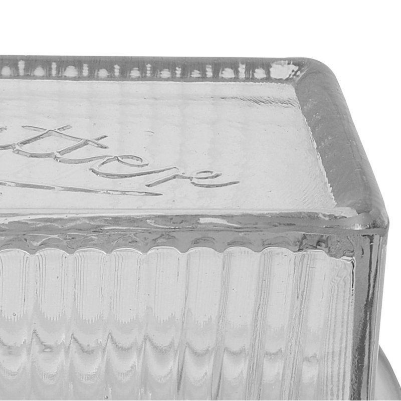 Pressed Glass Butter Dish with Lid