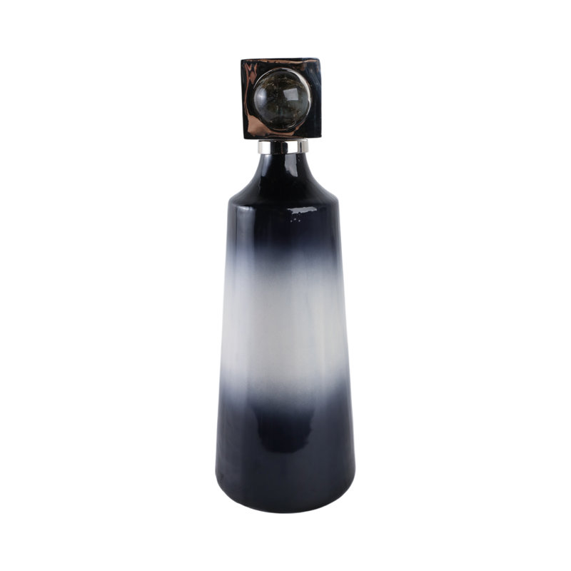Orren Ellis Macklin Labradorite Stone And Metal Bottle, 21" H x 7" W x 7" D