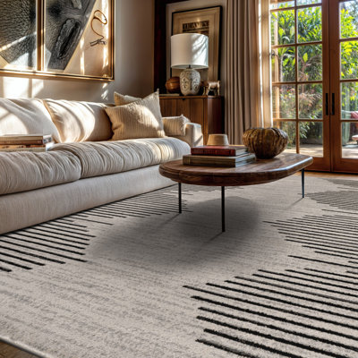 Damarcus Geometric Cream/Black/Gray Area Rug
