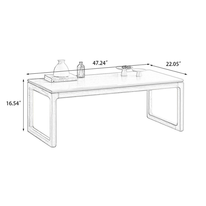 Table basse Burlywood, H 16,54 po x L 47,24 po x l 22,05 po