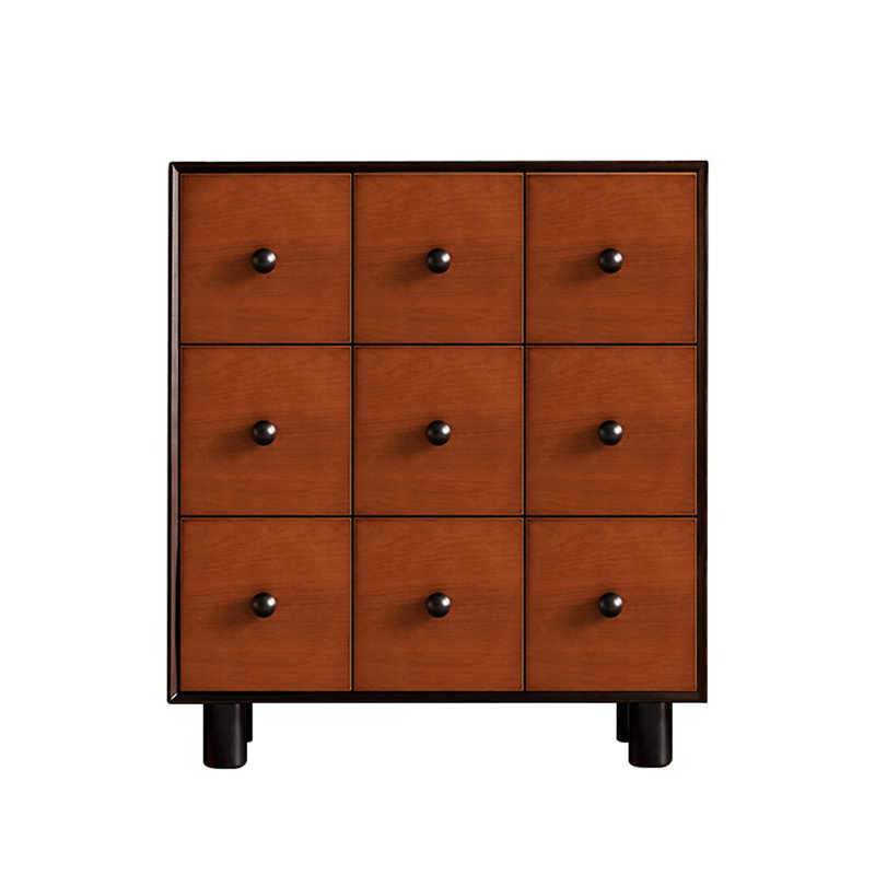 Commode d'appoint 9 tiroirs en bois massif