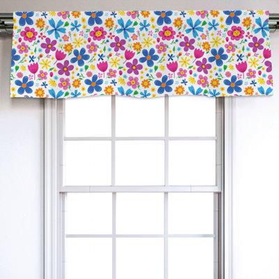 Sateen Floral Ruffled Window Valance