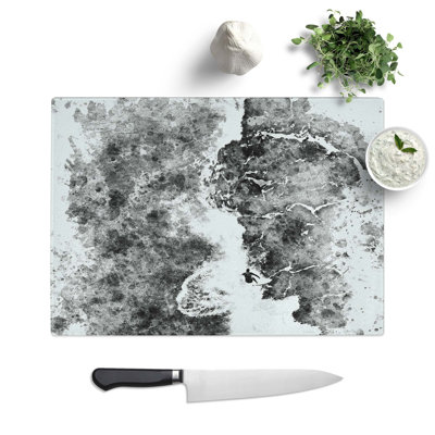 Tempered Glass Surfer Riding the Wave Art Chopping Board