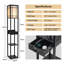 160cm Floor Lamp With Charging, 3 Layers Shelves Standing Light With Drawer, Reading Lamp