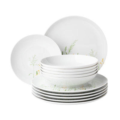 12 Piece Porcelain Dinnerware Set - Service for 6