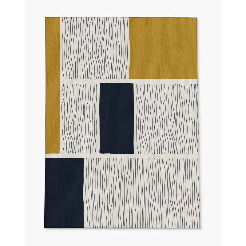 Tapis de chaise rectangulaire Rapu, L 48 po x L 72 po, Jaune