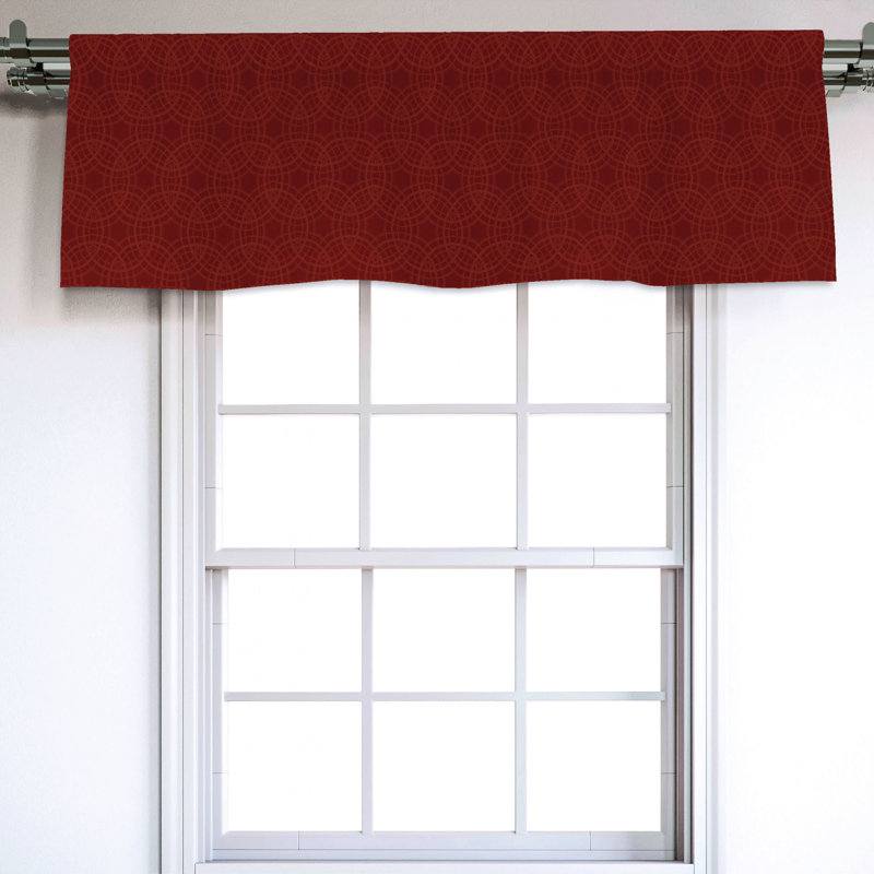 Sateen Geometric Ruffled Window Valance