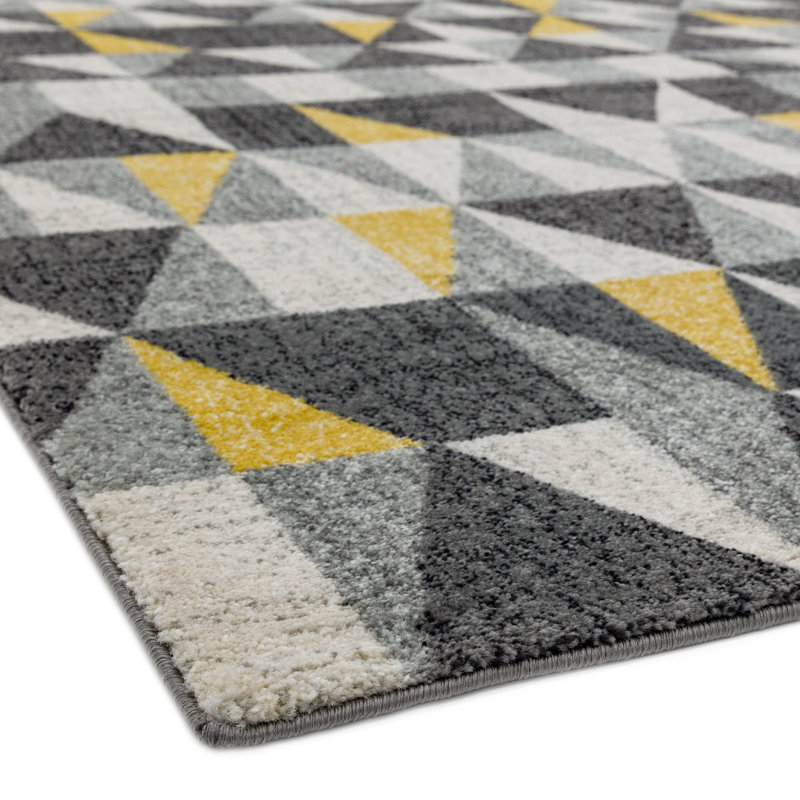 Falgout Grey/Yellow Rug, Rectangle 200 x 290cm