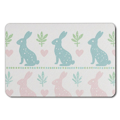 Pastel Bunny Pattern Bath Mat, 36 x 24 inch