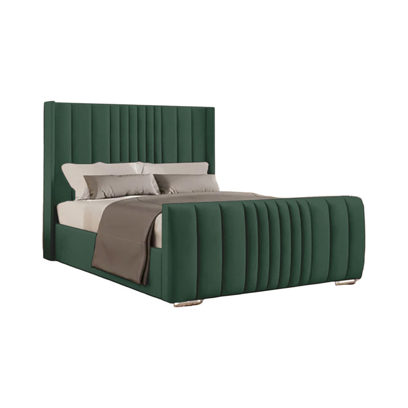Schwamm Upholstered Bed Frame, Emerald, Small Double (4')