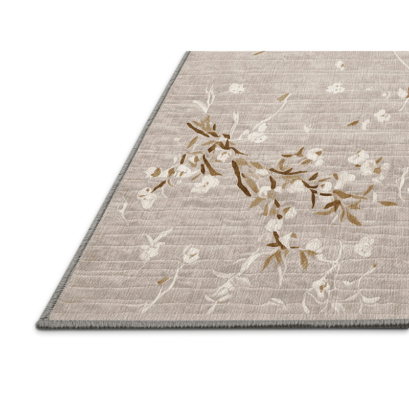 Machine Washable Gray Area Rug, Runner 2' x 5'