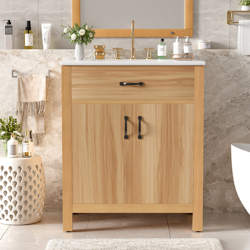 Meuble-lavabo de 30 po avec cadre en bois massif, 30"