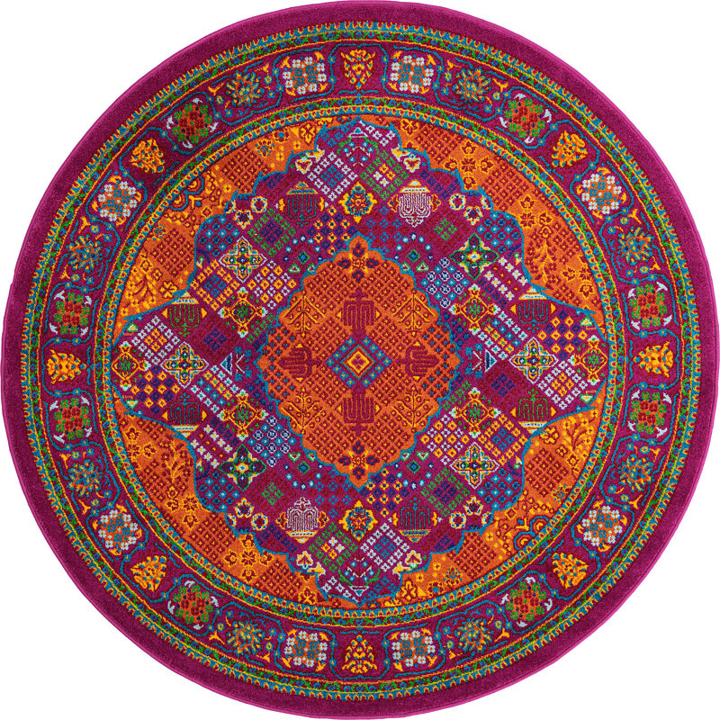 Malaija Oriental Indoor Rug, Round 5'3"