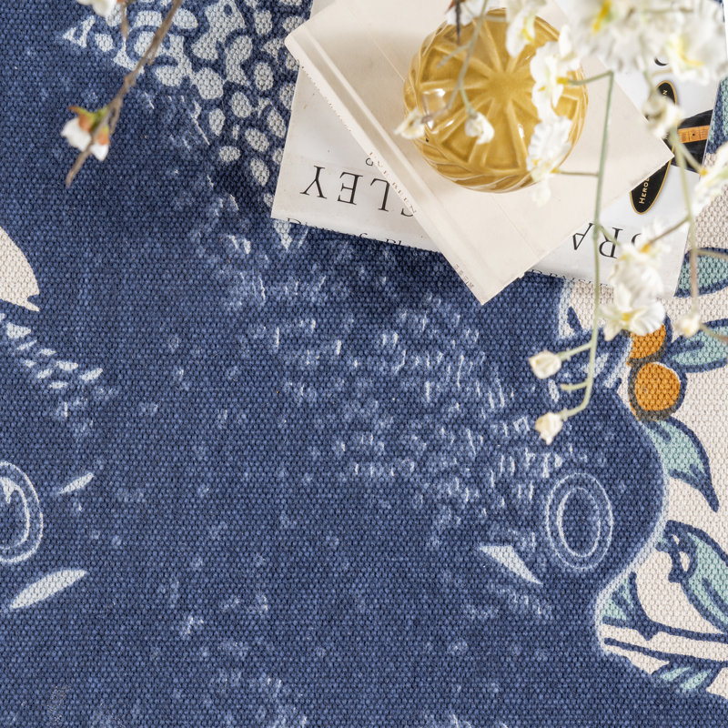 Thomas Paul Octopus Tasseled Blue/Yellow Area Rug, Runner 2'8" x 8'