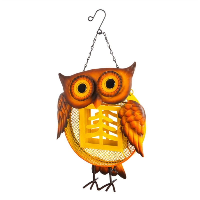 Mangeoire d’oiseaux décorative en filet de métal Owl