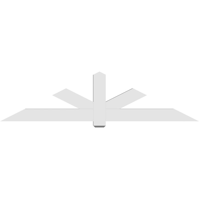 Support de pignon en PVC de qualité architecturale Kennewick, H 24 po x l 96 po (pas: 6/12), P 4 po x F 6 po