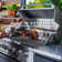 Backyard Discovery Fusion Flame Galvanized Steel Covered Outdoor Kitchen with Stainless Steel Grill and Refrigerator