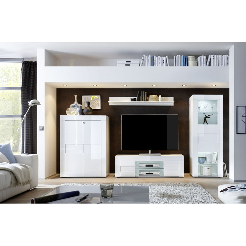 Emilee TV Stand for TVs up to 78", Gloss White