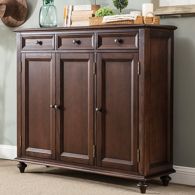 Walnut Solid Wood Shoe Storage Bench