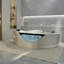 Baignoire tourbillon d'angle 59 "pour 2 personnes, baignoire à jets de luxe avec 6 jets d'hydromassage, lumières DEL de chromathérapie et système de réglage pneumatique, pompe à eau certifiée UL, égouttoir certifié UPC
