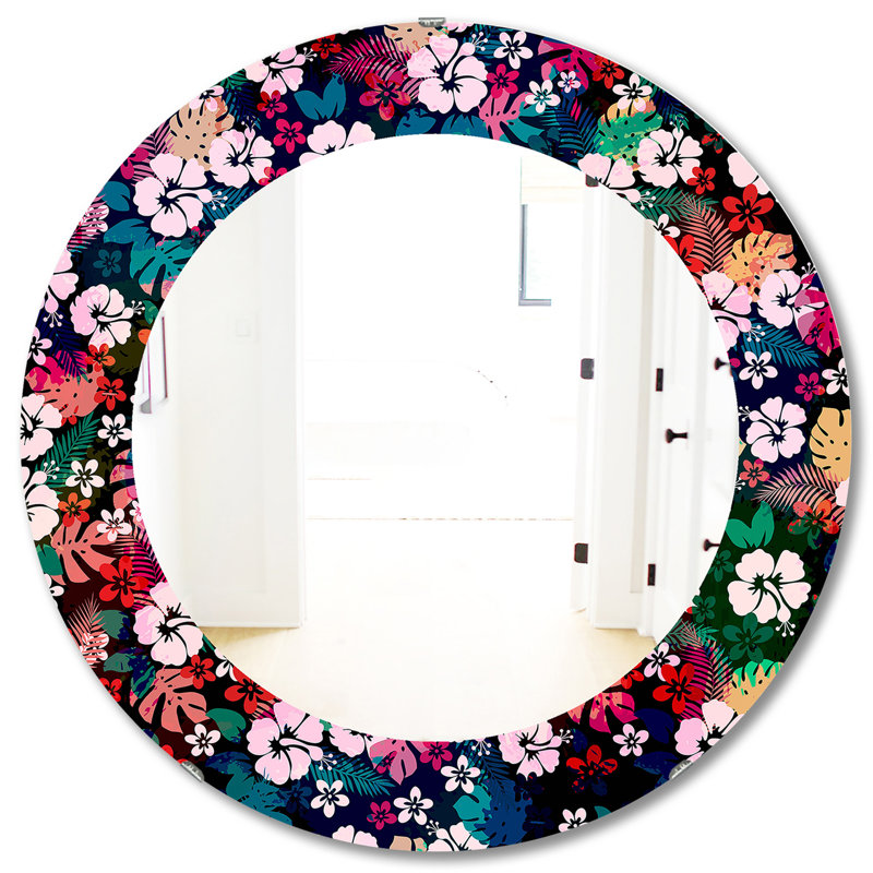 Miroir mural éclectique Obsidian Bloom, H 31,5 po x l po