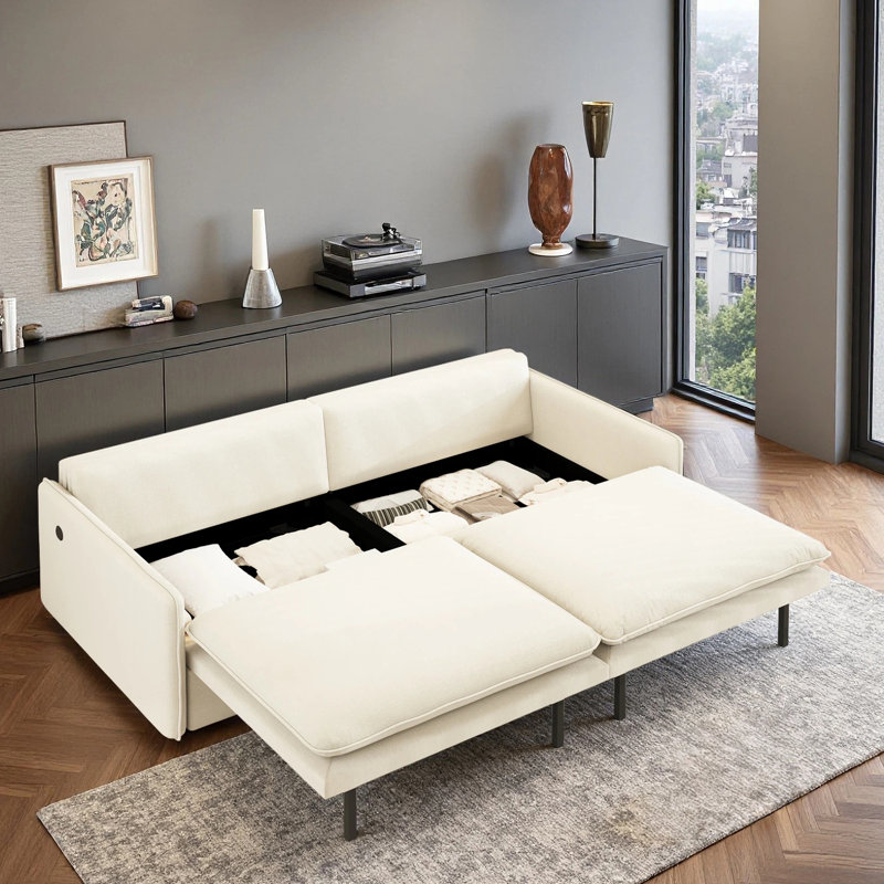 Canapé-lit convertible 4 places, beige, Beige