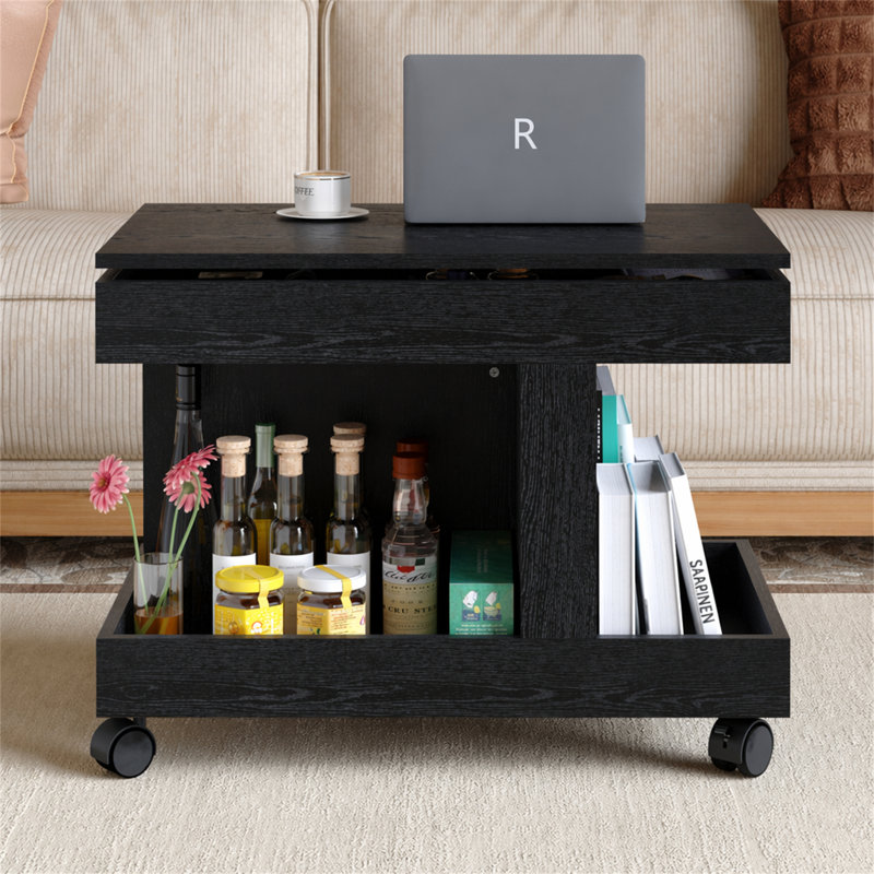 Petite table basse à roulettes, Noir