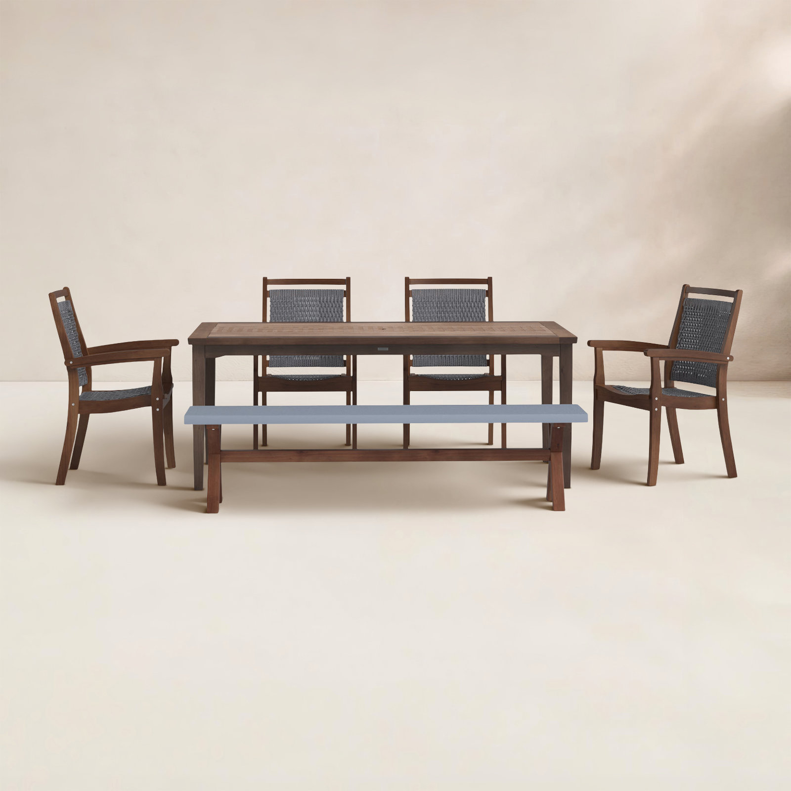 Fleur 76" Eucalyptus Patio Dining Set