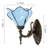 Tiffany Wall Sconce Lamp Blue Stained Glass Flower Style 8X10.5X11 Inch Plug in Wall Bedside Light for Hallway Bedroom (Blue Flower Style)