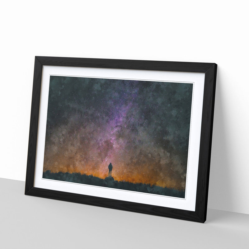 Milky Way Dreams - Picture Frame Graphic Art Print, 62cm H x 87cm W x 2cm D, Black Framed