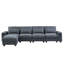 Grand canapé en L avec méridienne réversible et coussins en duvet - gris-604079118