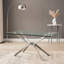 Table basse rectangulaire en argent poli, plateau en verre trempé, l 39,37 po x P 23,62 po x H 17,71 po, pieds en métal modernes pour le salon