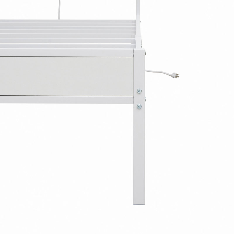 Cadre de lit avec tête de lit, lit plateforme avec DEL et station de charge, la tête de lit à cadre en rotin dégage un charme classique, aucun sommier tapissier requis, sans bruit, facile à assembler