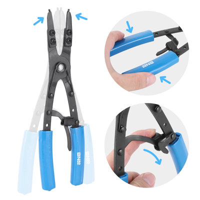 [2Pcs] 10" Circlip Plier Set Heavy Duty Internal External Snap Ring Pliers Kit