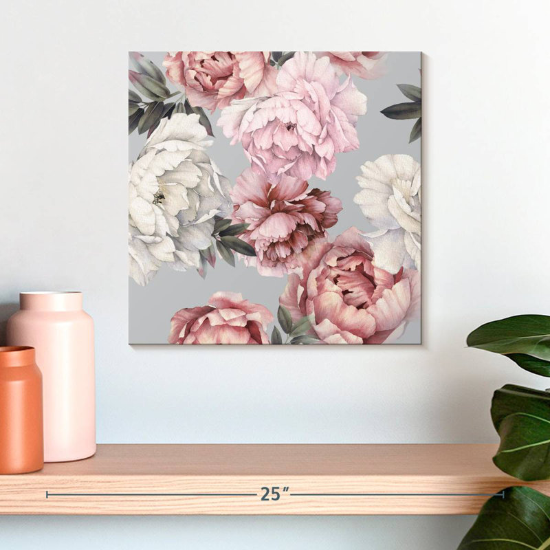 Motif de pivoines rétro