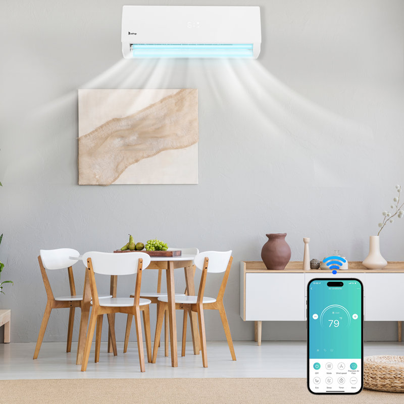 Winado 9000 BTU Wi-Fi Connected Ductless Mini Split Air Conditioner for 450 Square Feet with Heater and Remote Included