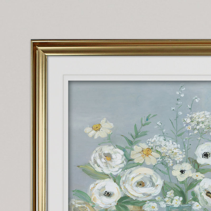 « Blooming Meadow Beauties » - reproduction, H 24 po x l 32 po, Impression encadrée, Doré
