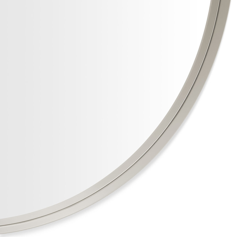 Hoopla Metal Round Wall Mirror, Putty, 46" x 46"