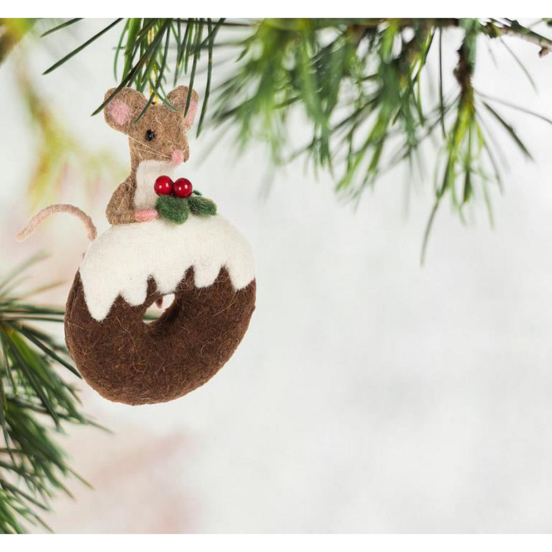 Mouse On An Iced Donut Ornament