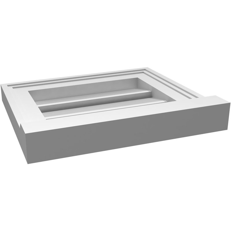 Évent à pignon fonctionnel en uréthane rectangulaire à fixation en surface, brun clair apprêté, H 12 po x l 14 po x P 2 po