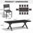 10-person Rectangular Outdoor Dining Set With Umbrella Hole,  Aluminum Frame and Armless Chairs-114812539