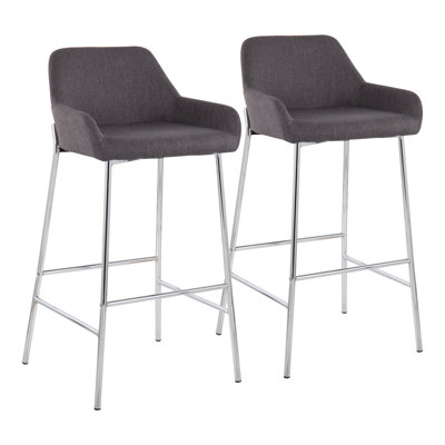 Cassiopeia Upholstered Counter Stool with Metal Frame