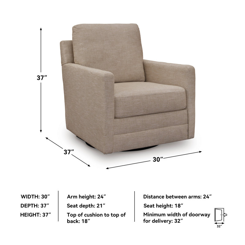 Fauteuil d'appoint pivotant Freybourne nouvelle génération Nuvella, Beige