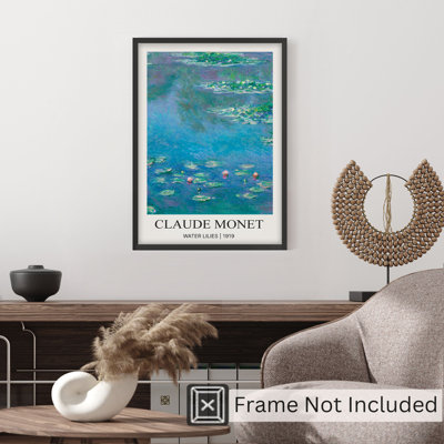 «Landscape and Nature» par Claude Monet, Nymphéas, reproduction d'art classique sans cadre